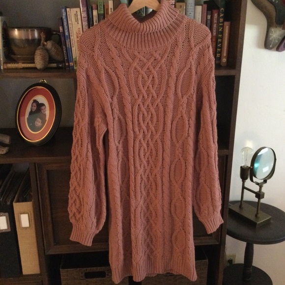 Dusty Rose Sweater Dress - Picture 2 of 5